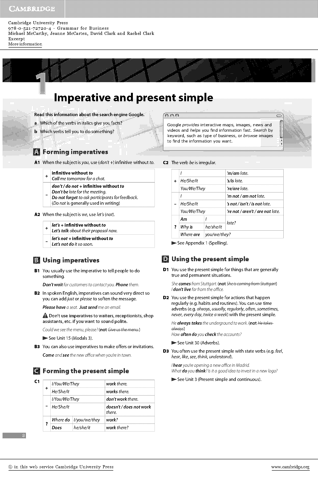 present simple and continuous formation