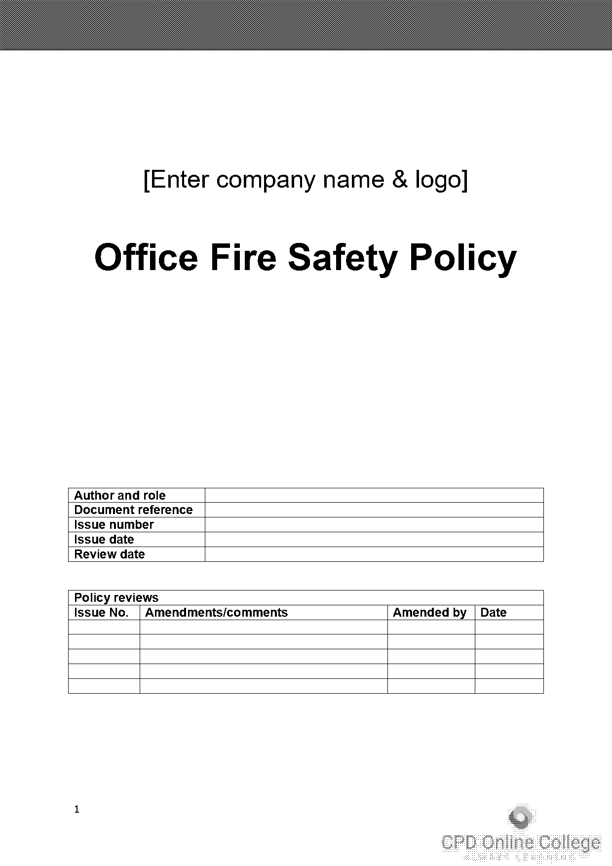 fire safety policy and procedures template free