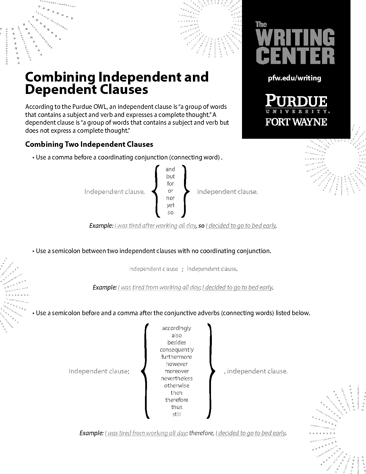 what dependent clauses start with