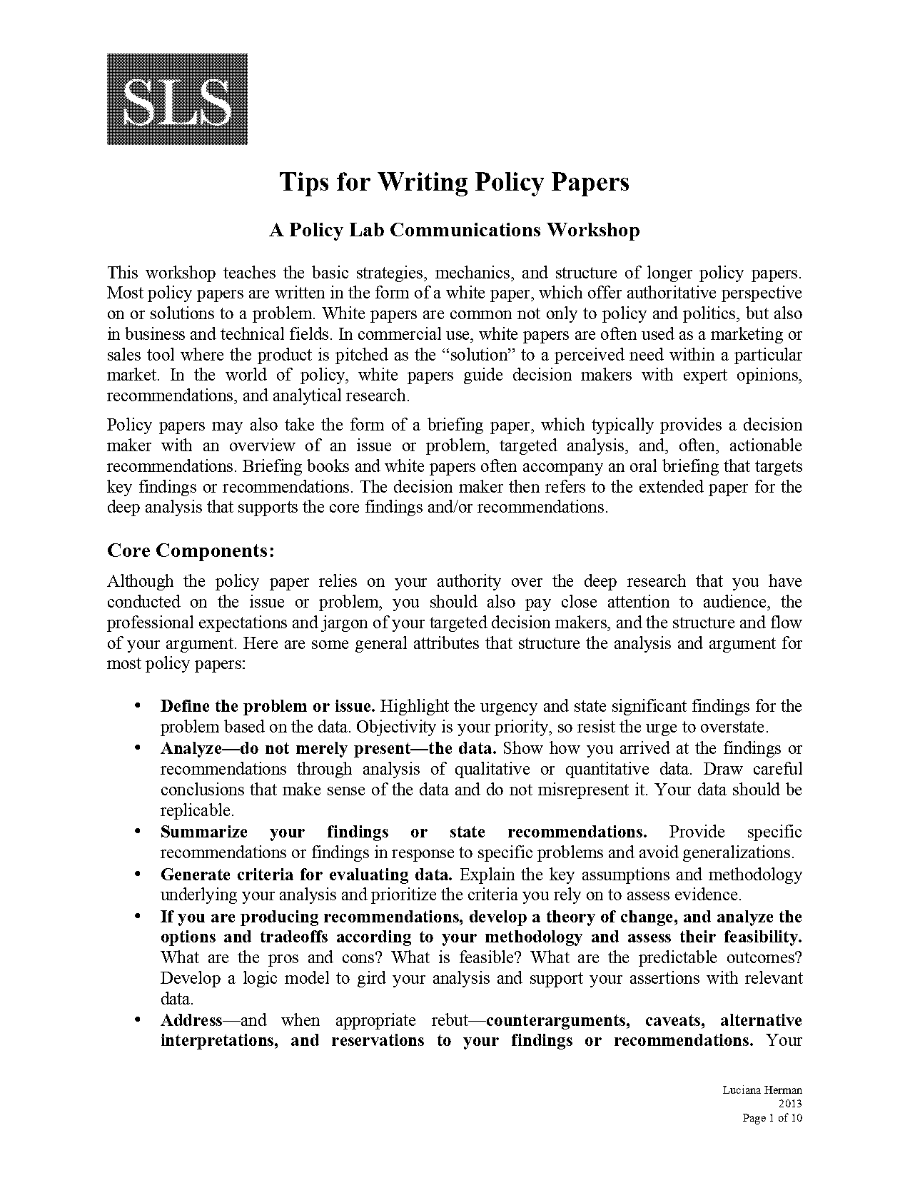 how to write advocacy paper