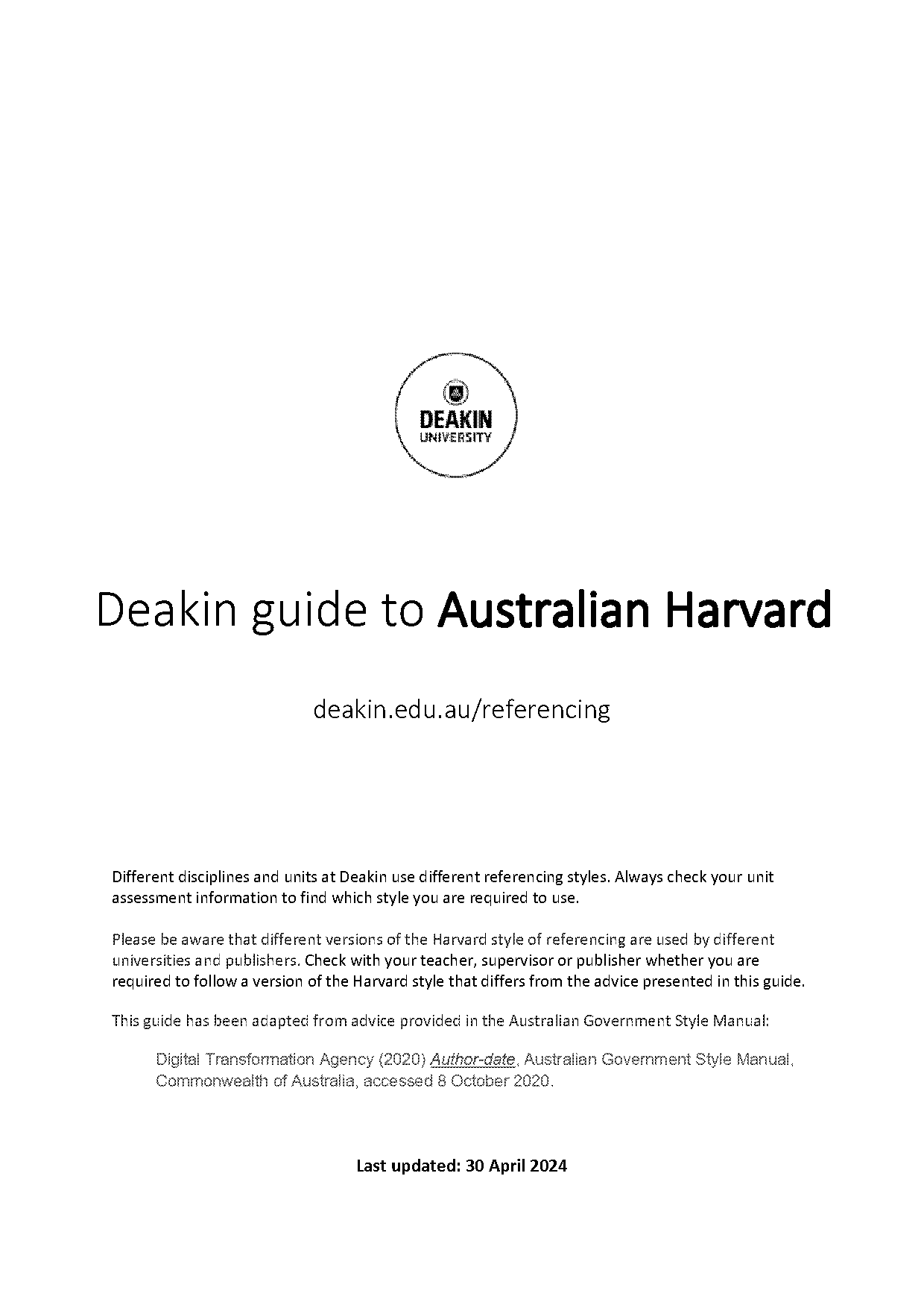 harvard style in text references