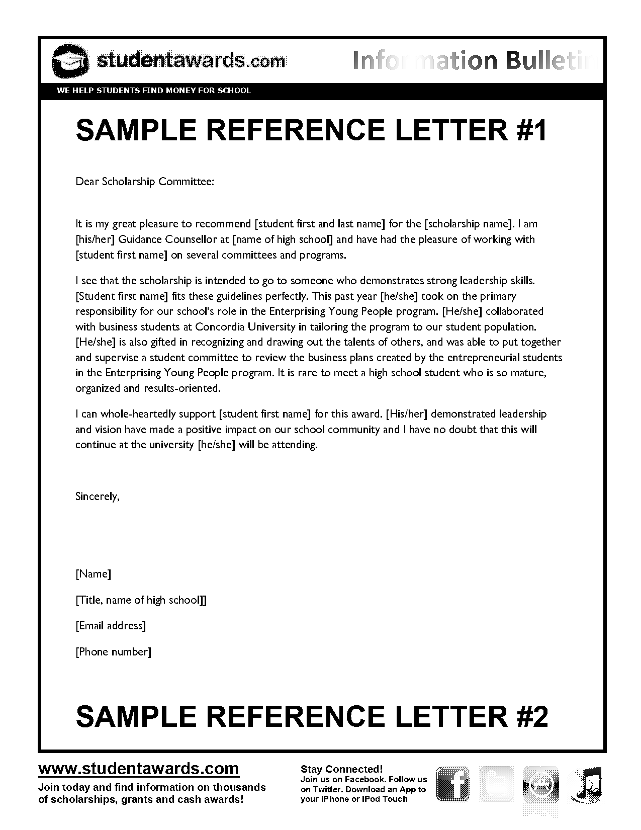 college recommendation letter for high school student template