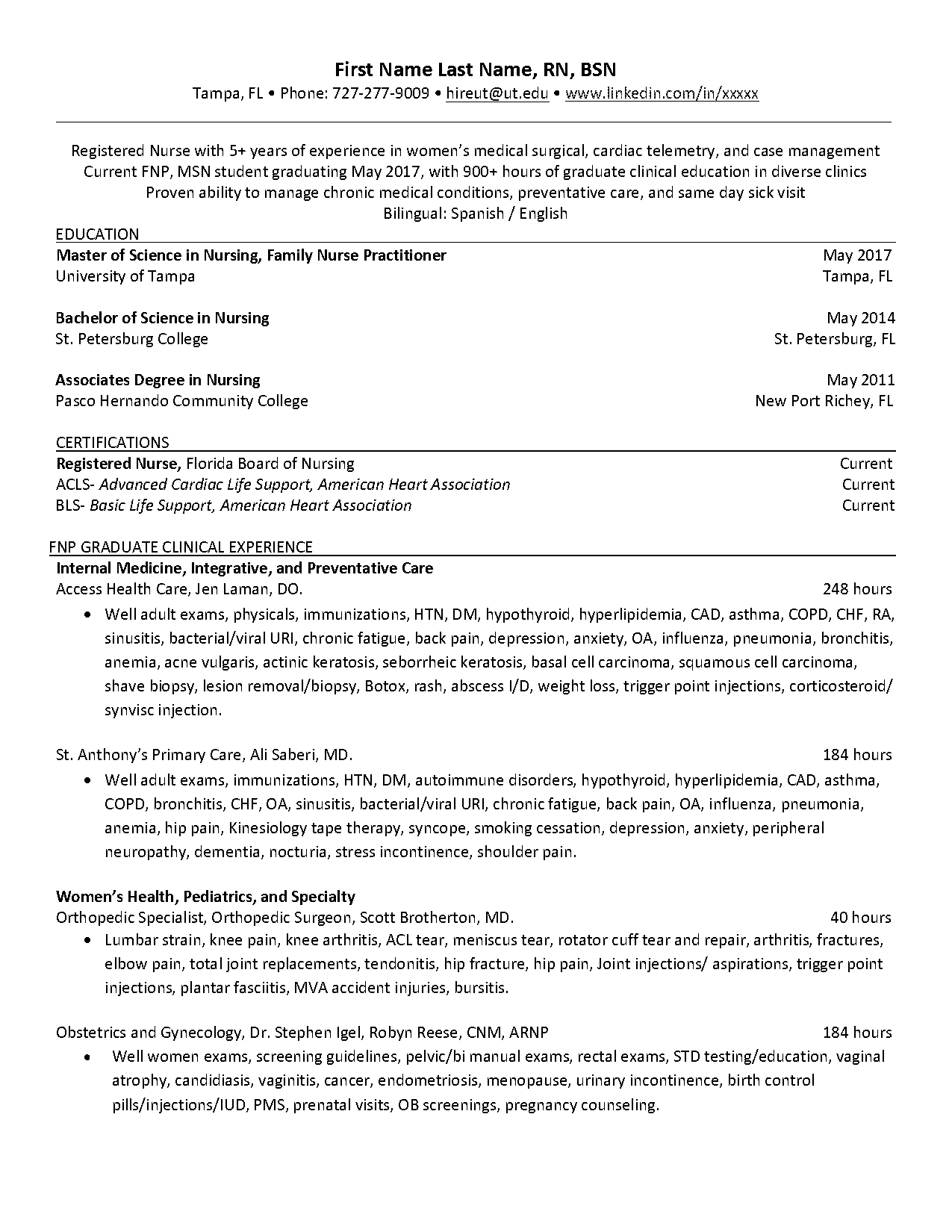 entry level kinesiology resume