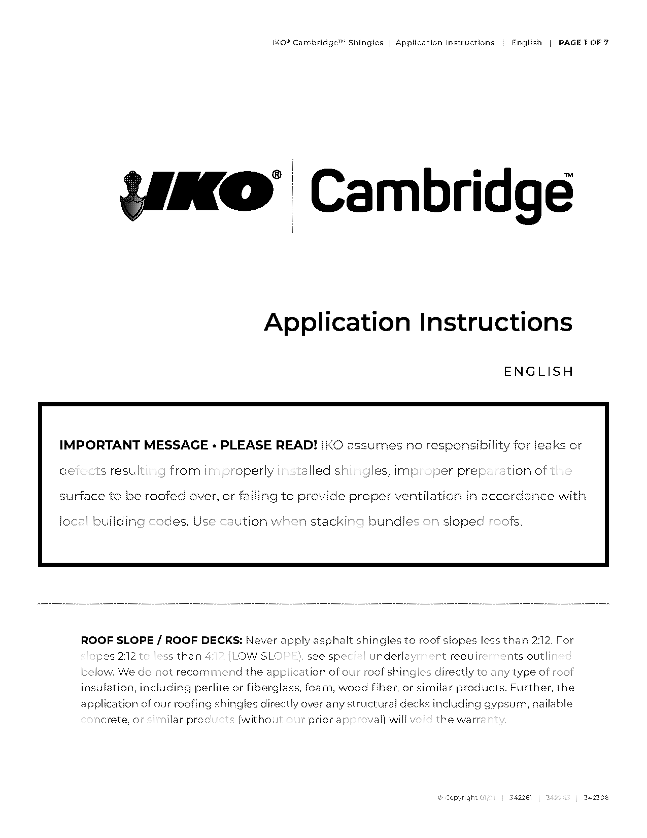 iko cambridge ar installation instructions