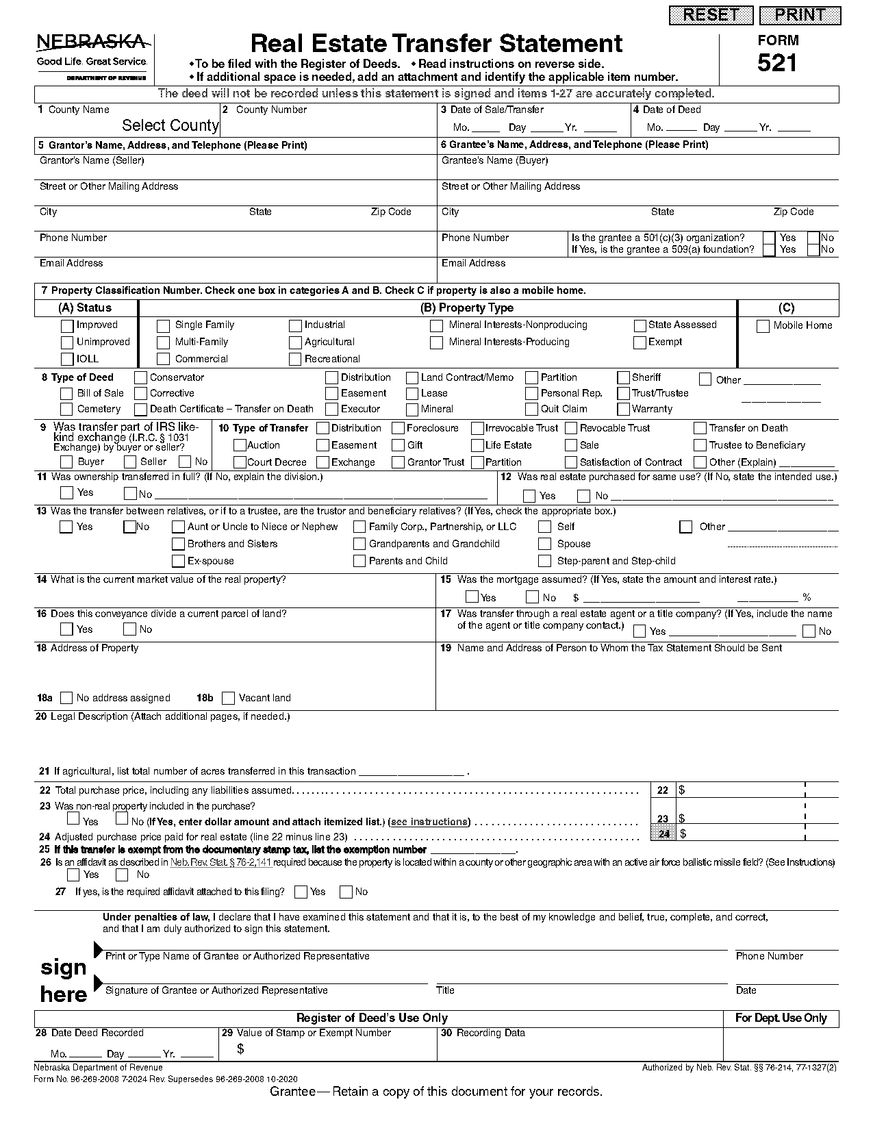 nebraska title company purchase agreement