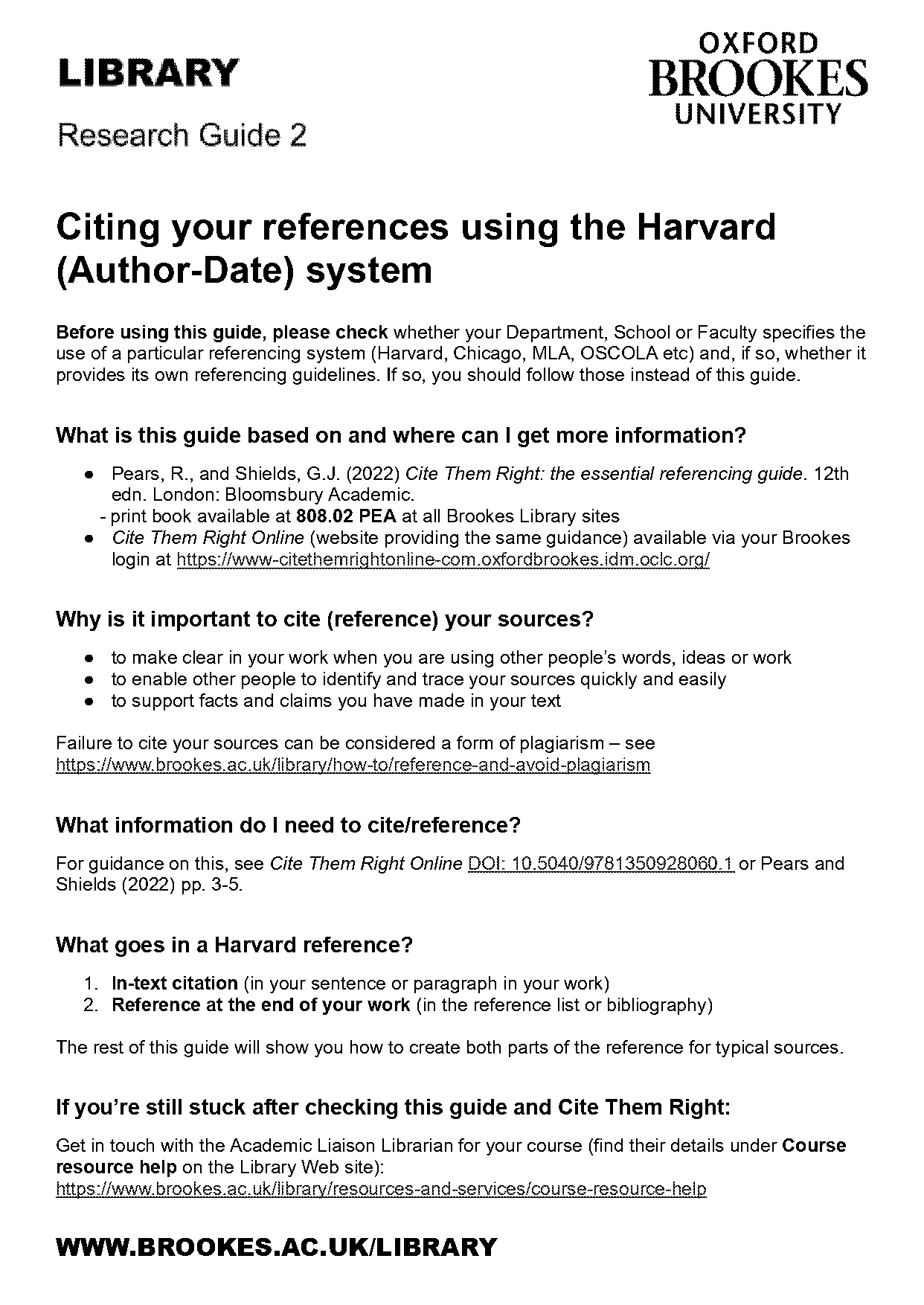 harvard style in text references