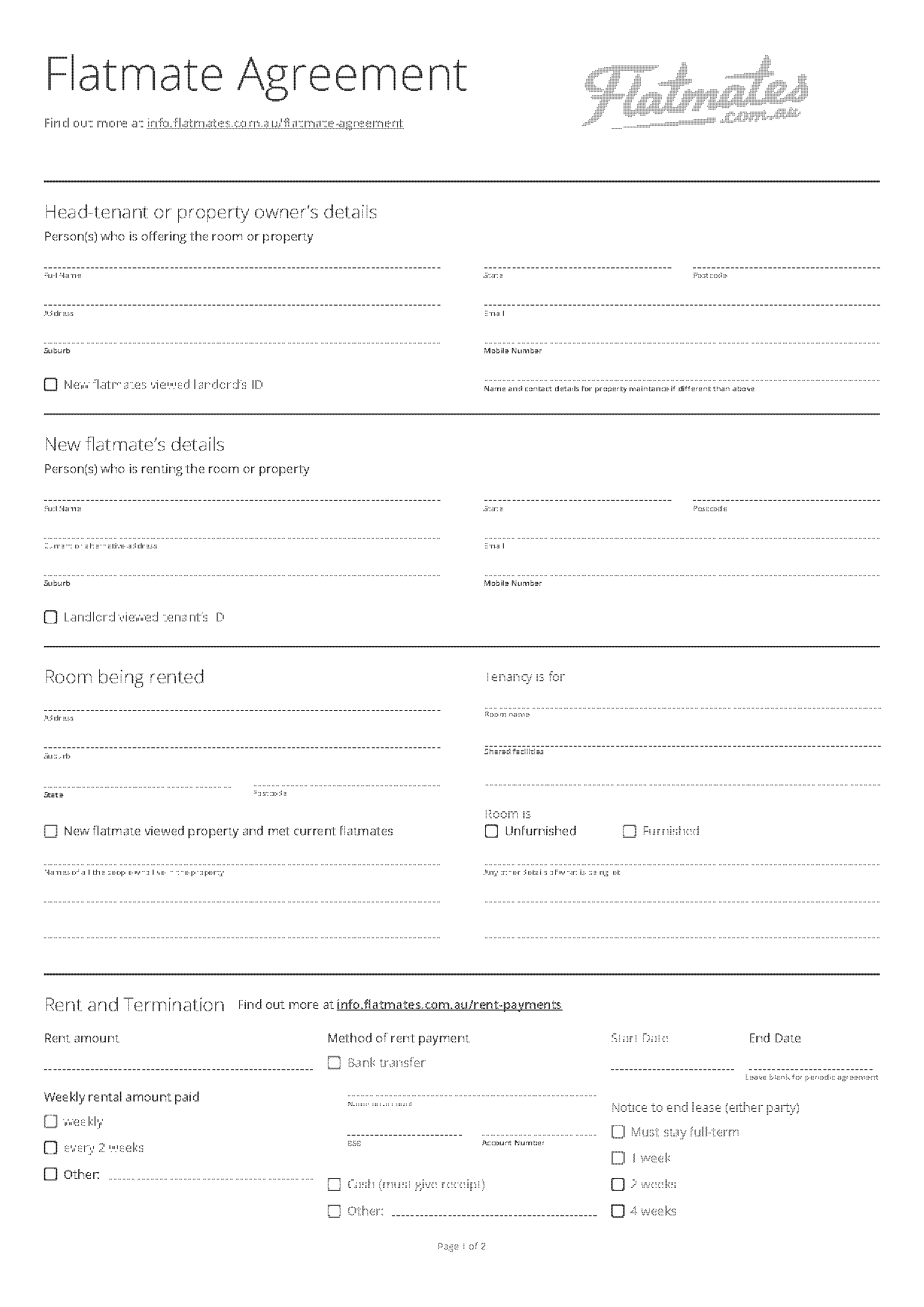 flat share contract sample