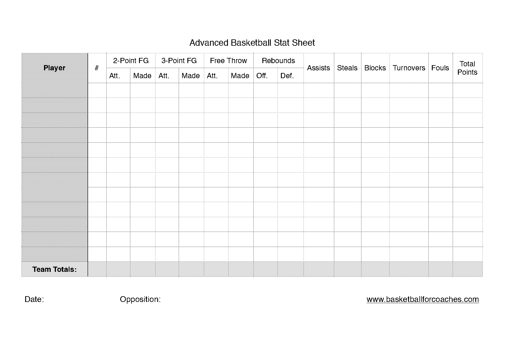 basketball stat spreadsheet template