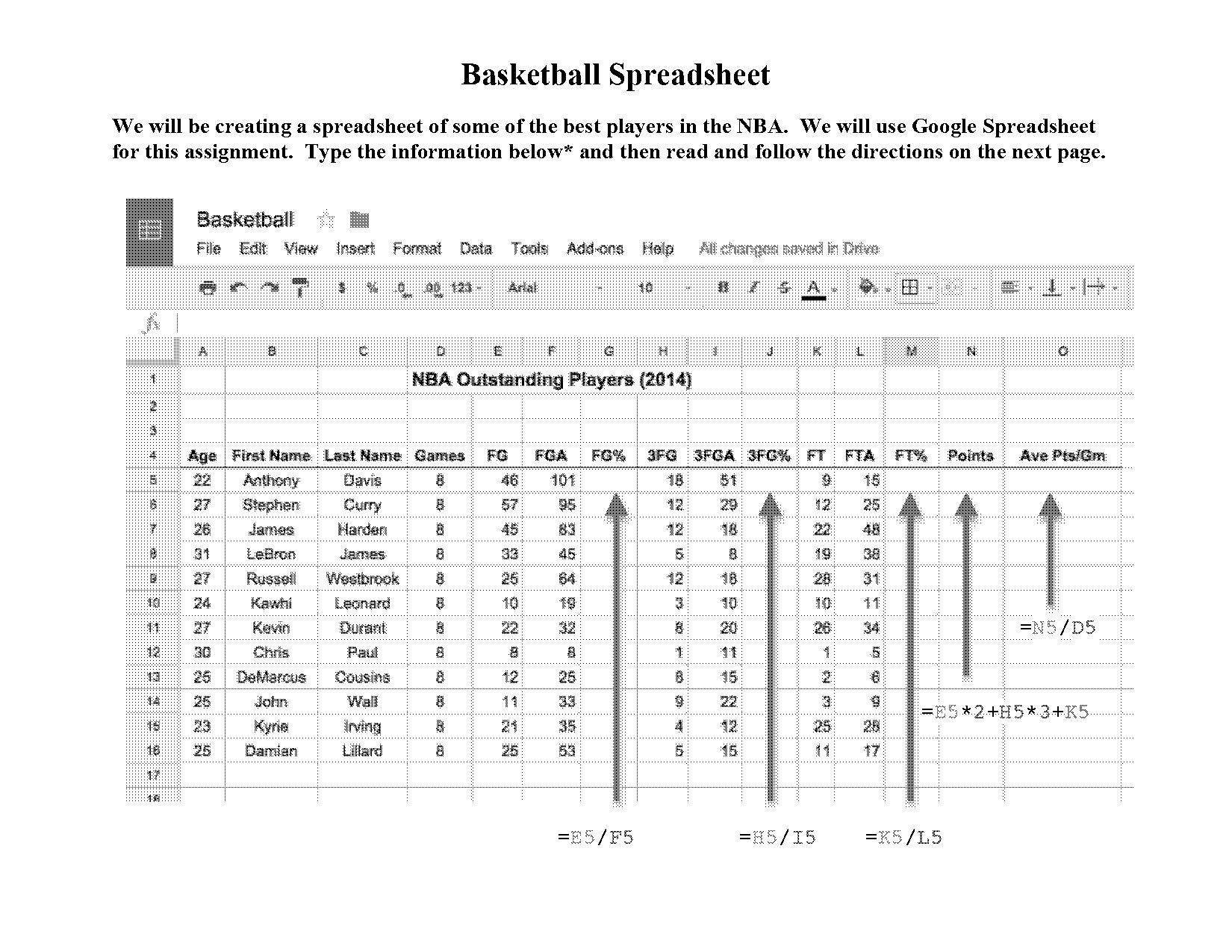 basketball stat spreadsheet template