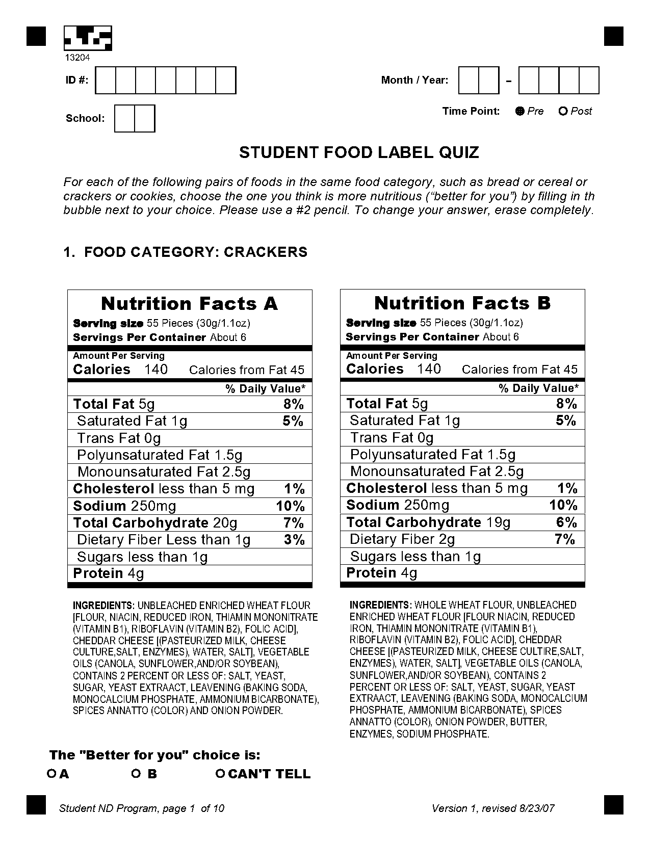 free printable food label worksheet