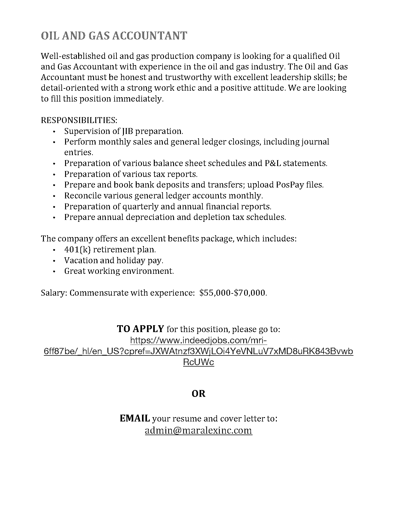 oil and gas resume cover letter