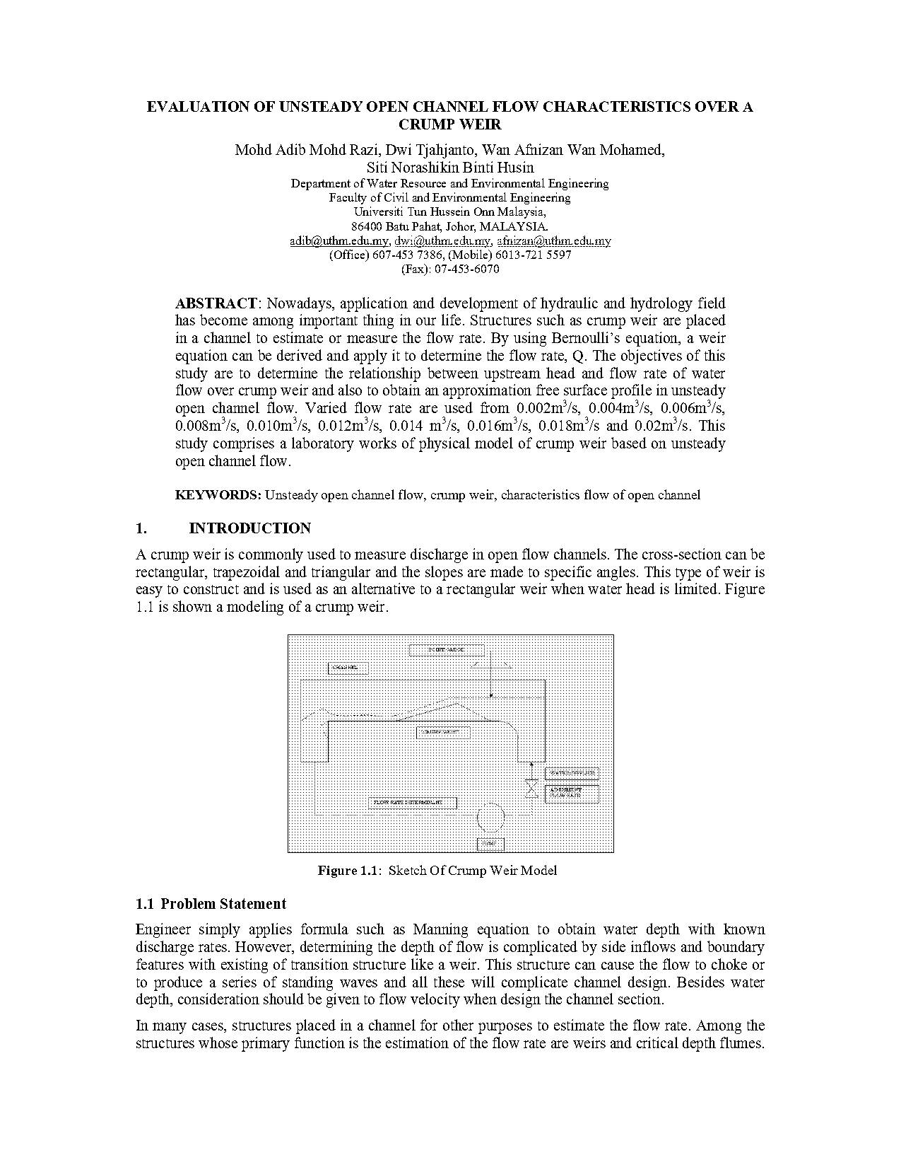 crump weir lab report