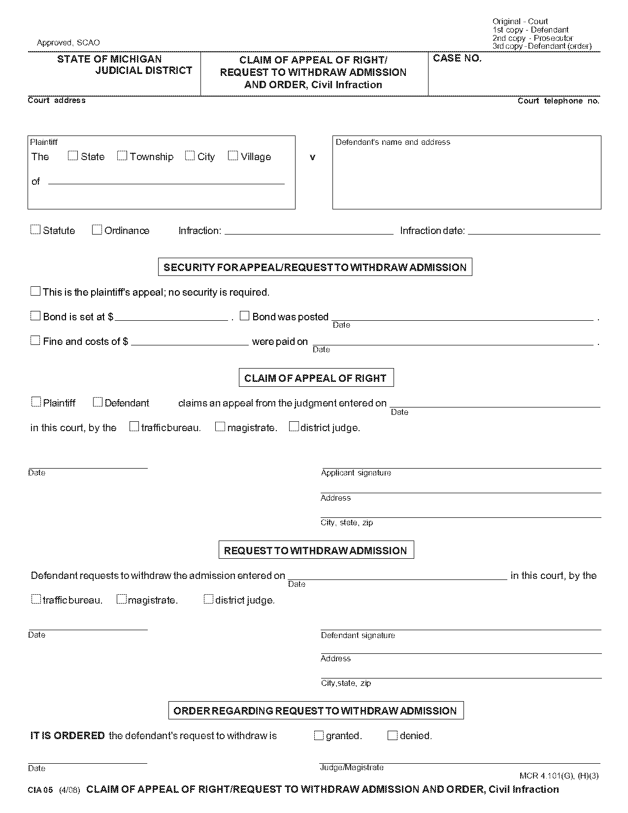 application rescind appeal form