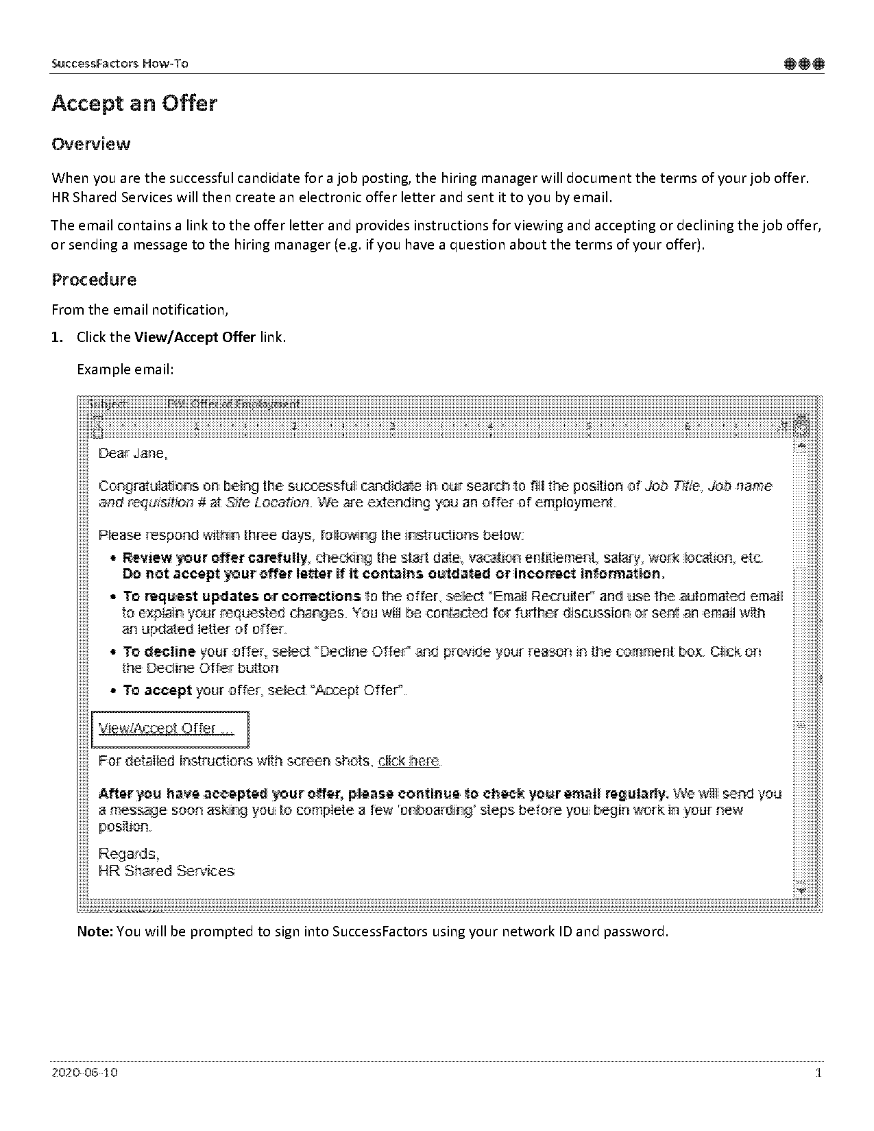 job offer accepted email